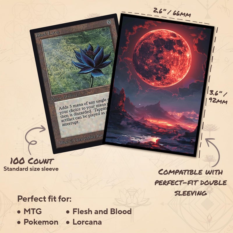 Paramint Bloodmoon MTG Card Sleeves (Smooth) - 104 Count Standard Size TCG Sleeves - Compatible with Magic The Gathering - Double Sleeving - Original Art Design, Premium Protection - Image 3
