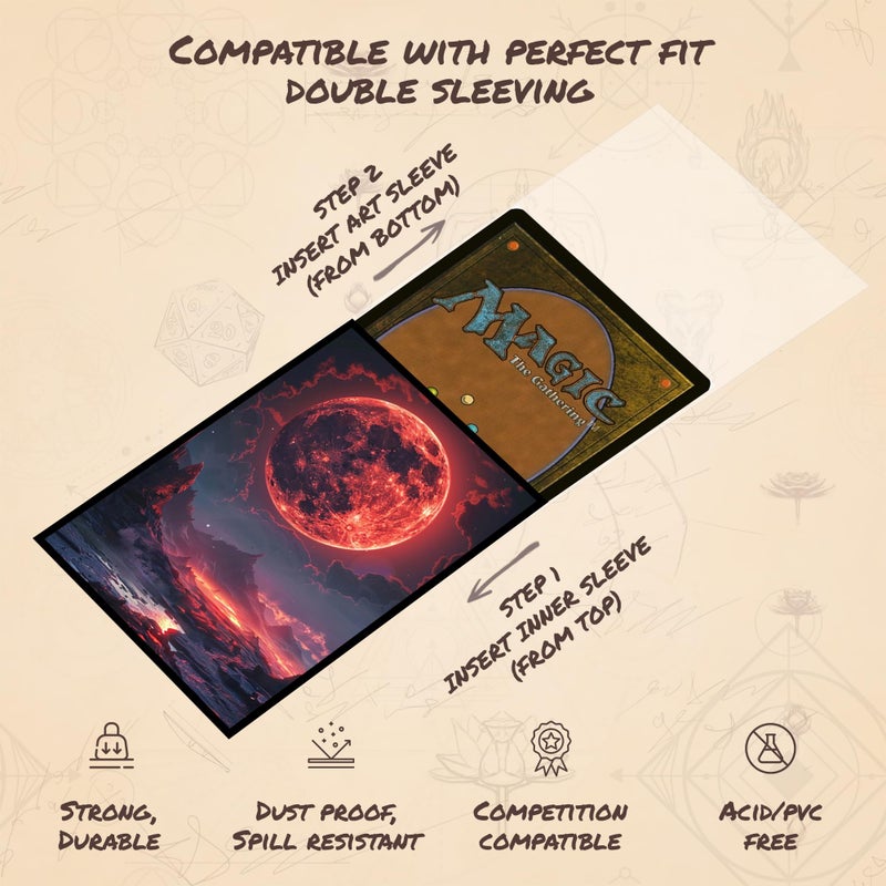 Paramint Bloodmoon MTG Card Sleeves (Smooth) - 104 Count Standard Size TCG Sleeves - Compatible with Magic The Gathering - Double Sleeving - Original Art Design, Premium Protection - Image 5