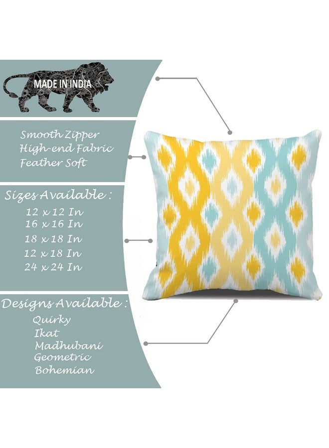 STITCHNEST Poly Cotton 180 TC Cushion Cover, 12 x 12 Inch, Multicolour, 5 Pieces - Image 5