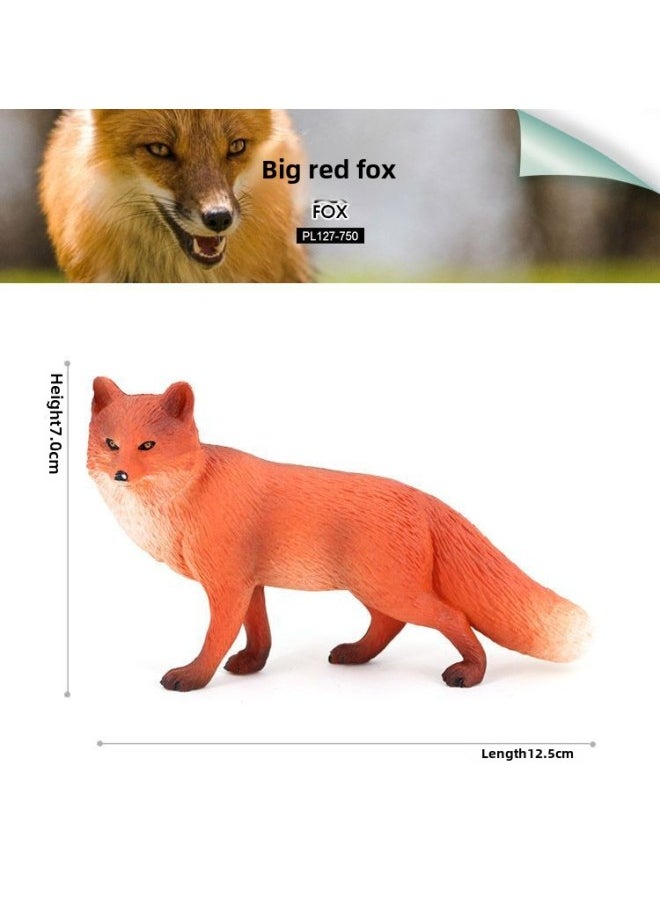 Simulation Animal Children's Solid Toy Model Fox Big Red Fox Big White Fox Cognitive Ornaments Hand-held-Color:PL127-750 Big Red Fox  - Image 1