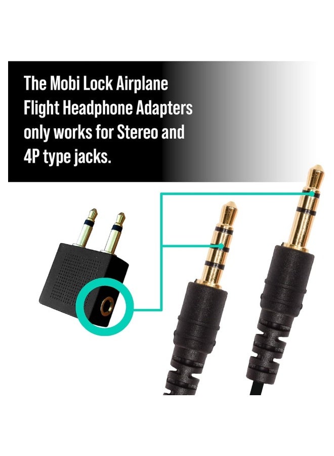 Mobi Lock Gold Plated Adapters For Airplane Headphones (Pack Of 2) - Allows You To Use Your Headphones With All In-Flight Media Systems - Image 4