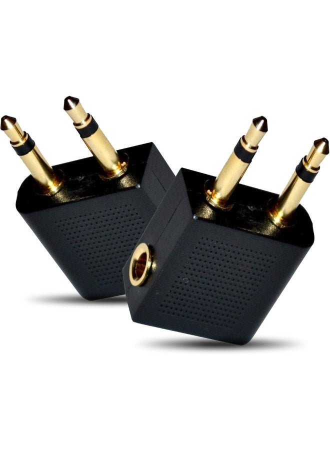 Mobi Lock Gold Plated Adapters For Airplane Headphones (Pack Of 2) - Allows You To Use Your Headphones With All In-Flight Media Systems - Image 2