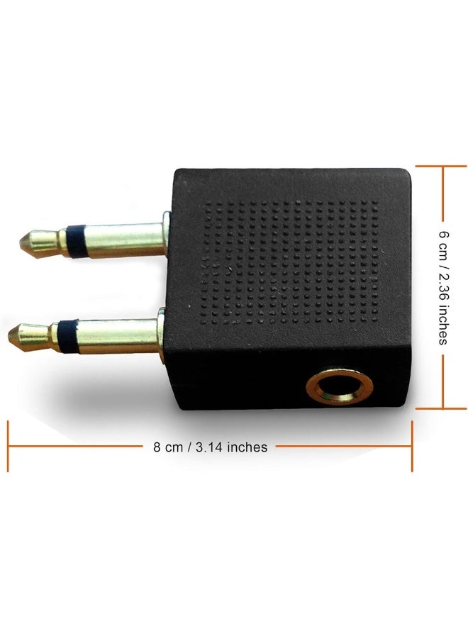 Mobi Lock Gold Plated Adapters For Airplane Headphones (Pack Of 2) - Allows You To Use Your Headphones With All In-Flight Media Systems - Image 3