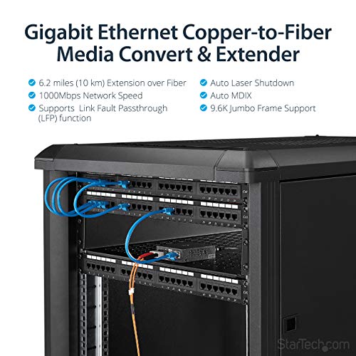 Startech.com StarTech SingleMode SM SC Fiber Media Converter for 101001000 Networks Standalone Gigabit Ethernet to SC Fiber Converter 1310nm 10km TAA - Image 3
