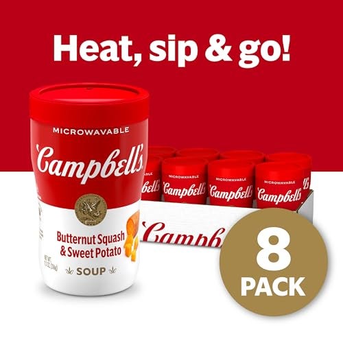 Campbell'S Campbell’s Sipping Soup, Butternut Squash and Sweet Potato Soup, 11.1 oz Microwavable Cup (8 Pack) - Image 2