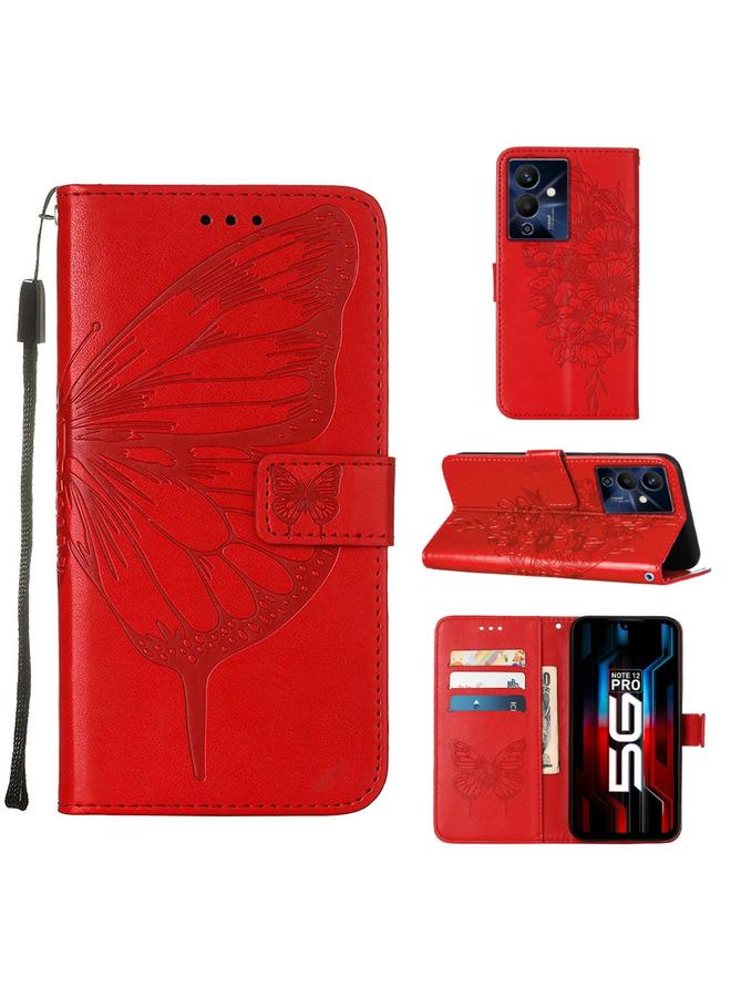 اس-توب جراب لهاتف Infinix Note 12 Pro 5G جراب هاتف جلدي قابل للطي بنقشة فراشة - Image 1