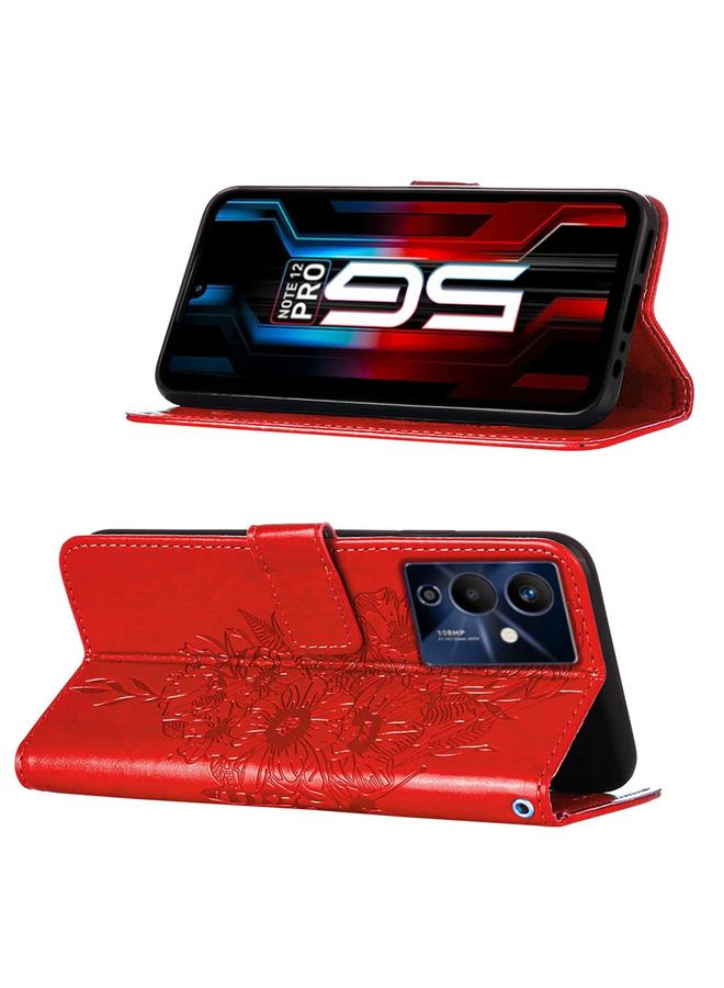 اس-توب جراب لهاتف Infinix Note 12 Pro 5G جراب هاتف جلدي قابل للطي بنقشة فراشة - Image 3