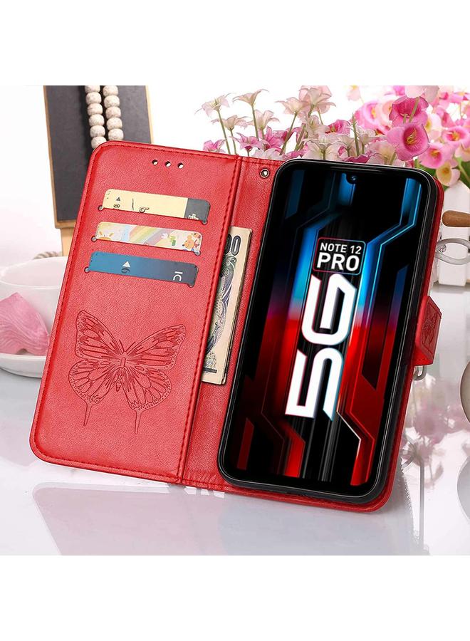 اس-توب جراب لهاتف Infinix Note 12 Pro 5G جراب هاتف جلدي قابل للطي بنقشة فراشة - Image 5