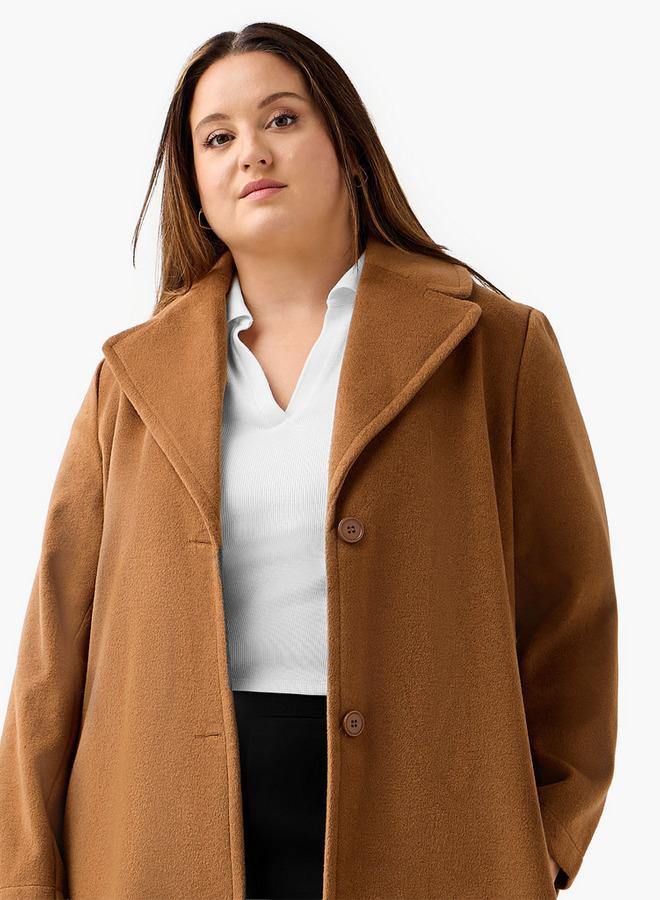  أولا بوبكن معطف طويل من مزيج البوليستر من أولا بوبكن بياقة مشقوقة - Image 3