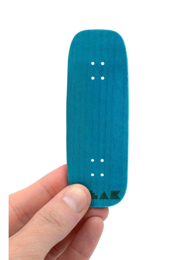 Teak Tuning Prolific Wooden Fingerboard Deck, 33.5mm x 96mm Boxy Shape - Teak Teal - 5 Ply with Custom Color Matching Mid Ply - Includes Prolific Foam Tape - Image 5