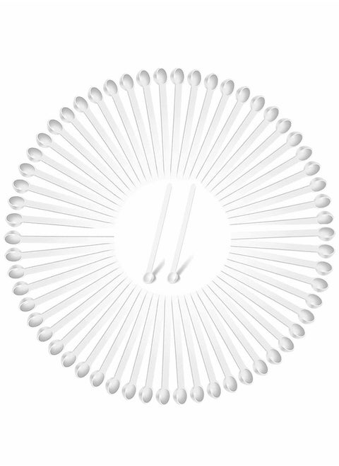 Mini Scoops Measuring Spoons Mini Shovel Scoop Spice Scoop Tiny Measuring Spoon Micro Powder Scoop for Cosmetics Medicines Spices Powder Measurement Tools Supplies (White,100 Pieces)