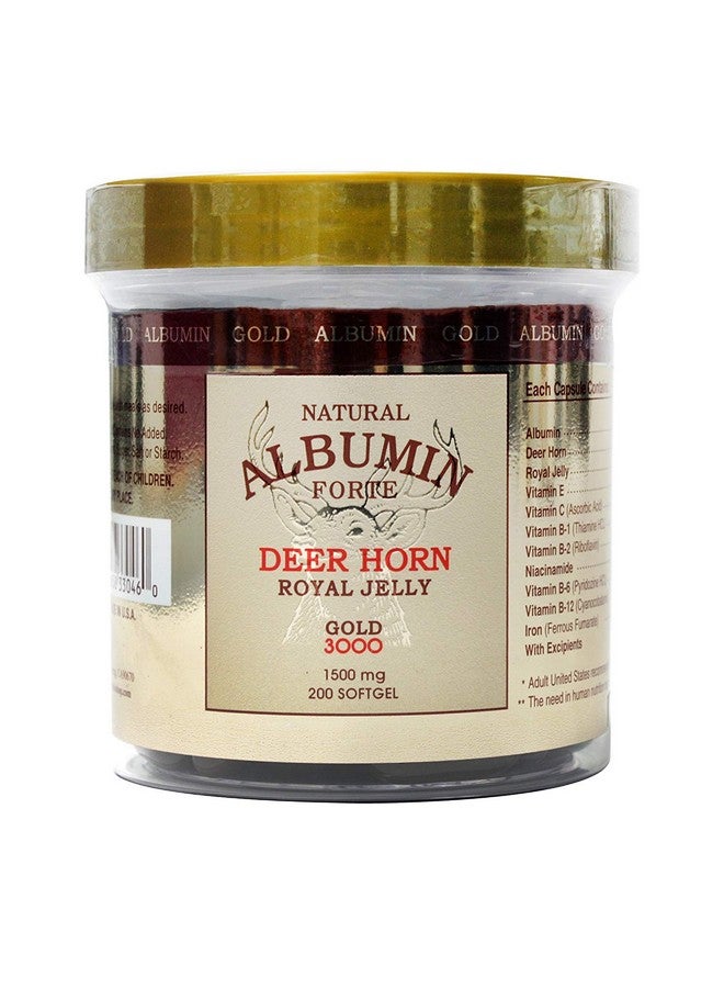 CGMLABS Natural Albumin Forte Deer Horn Royal Jelly - 1500mg/200 Softgel - Image 1