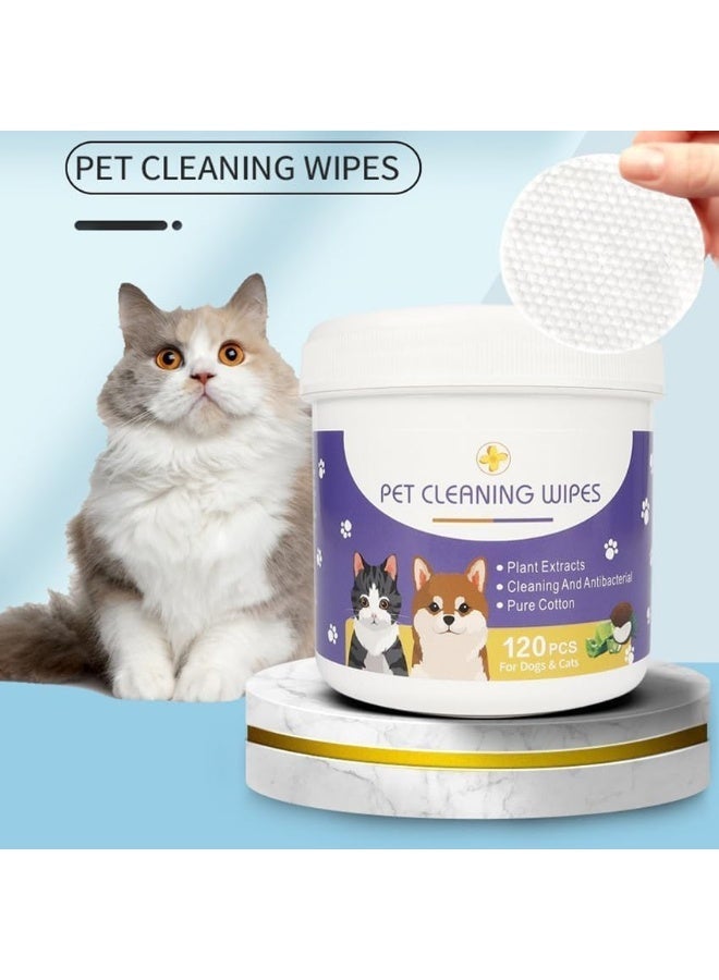 Next Vogue Dog & Cat Cleaning Wipes 120 Pieces – Eye, Ear & Face Wipes for Tear, Mucus & Saliva Stain Removal - Image 2