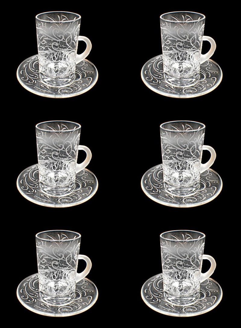 KuduArts Tea cups with saucers set 6 pieces - Image 1