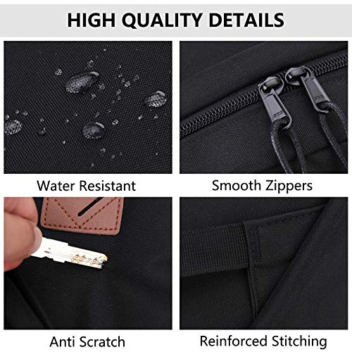 VX VONXURY Lightweight School Backpack for Men Women,Classic Basic Bookbag Simple Kids Black Backpack for College Travel - Image 4