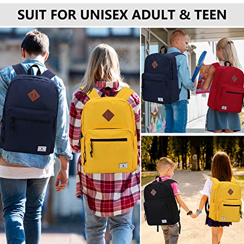 VX VONXURY Lightweight School Backpack for Men Women,Classic Basic Bookbag Simple Kids Black Backpack for College Travel - Image 5