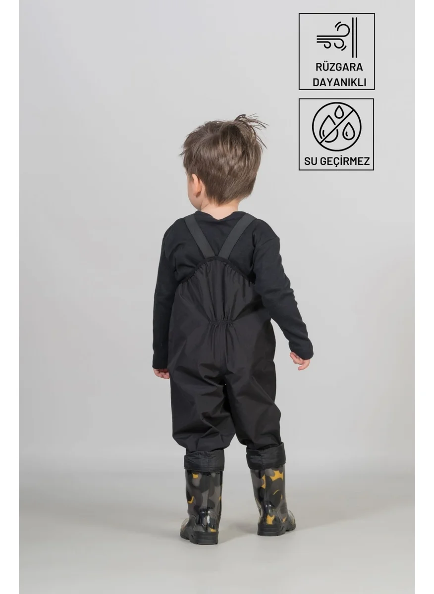 Belkızın Atölyesi Suspender Black Waterproof Overalls