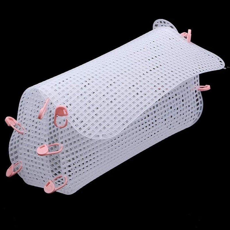 May Create 3Pcs Mesh Clear Plastic Canvas Sheets With 100 Clips Crossbody Diy Sewing Bag Form Cross Stitch Plastic Plate For Diy Crafts, Acrylic Yarn Crafting Knit Crochet Projects, Modern, White - Image 5