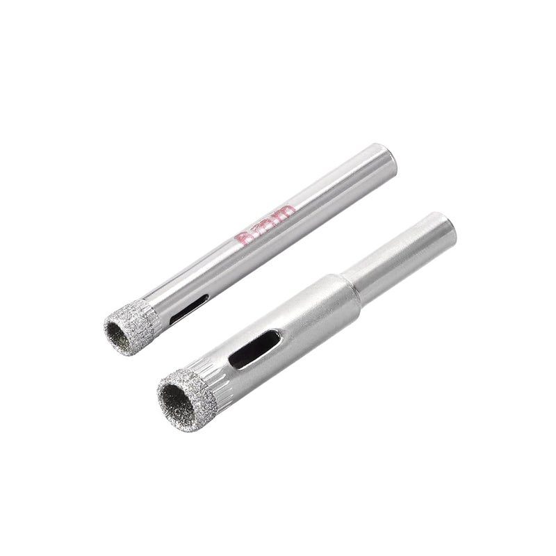 6mm 8mm Diamond Coated Hole Saw Drill Bits for Glass Ceramic Tile Marble Rock Porcelain2pcs  - Image 1