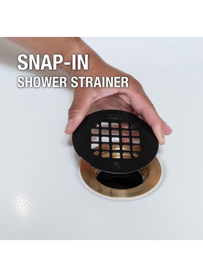 Oatey Universal 4-1/4 in. Round Snap-Tite Shower Strainer, Matte Black - Image 3