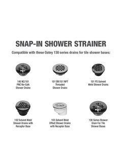 Oatey Oatey Universal 4-1/4 in. Round Snap-Tite Shower Strainer, Matte Black  - Image 5