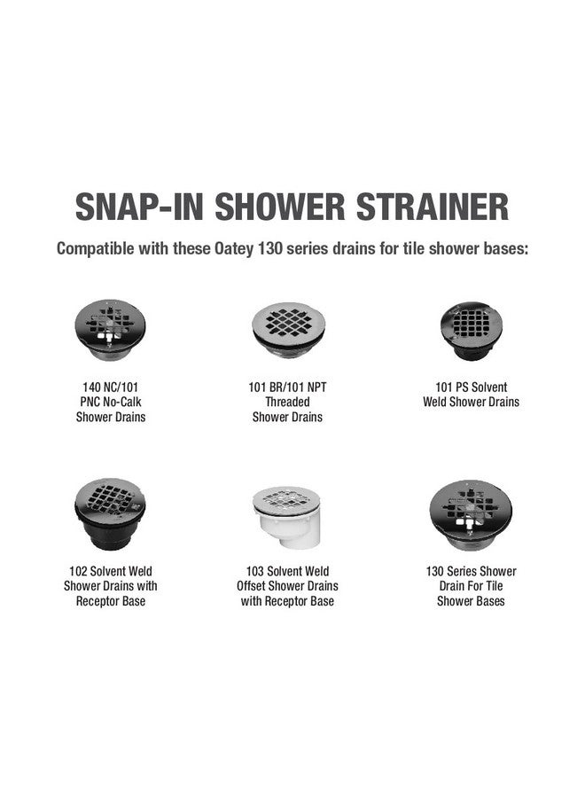 Oatey Universal 4-1/4 in. Round Snap-Tite Shower Strainer, Matte Black - Image 5