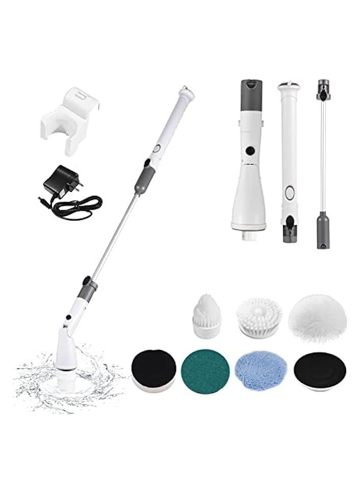 erorex 7 IN 1 Electric Spin Scrubber Cordless Handheld Cleaning Brush with Adjustable Extension Handle 6 Brush Heads 1200mAH Battery for Kitchen Bathroom Wall Window Floor - Image 1