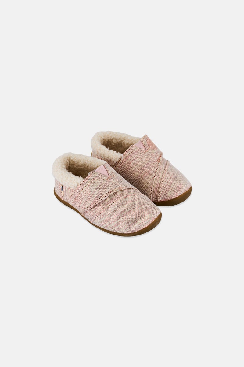 TOMS Toddlers Girl House Cotton Shoes, Twill Glimmer Pink - Image 1