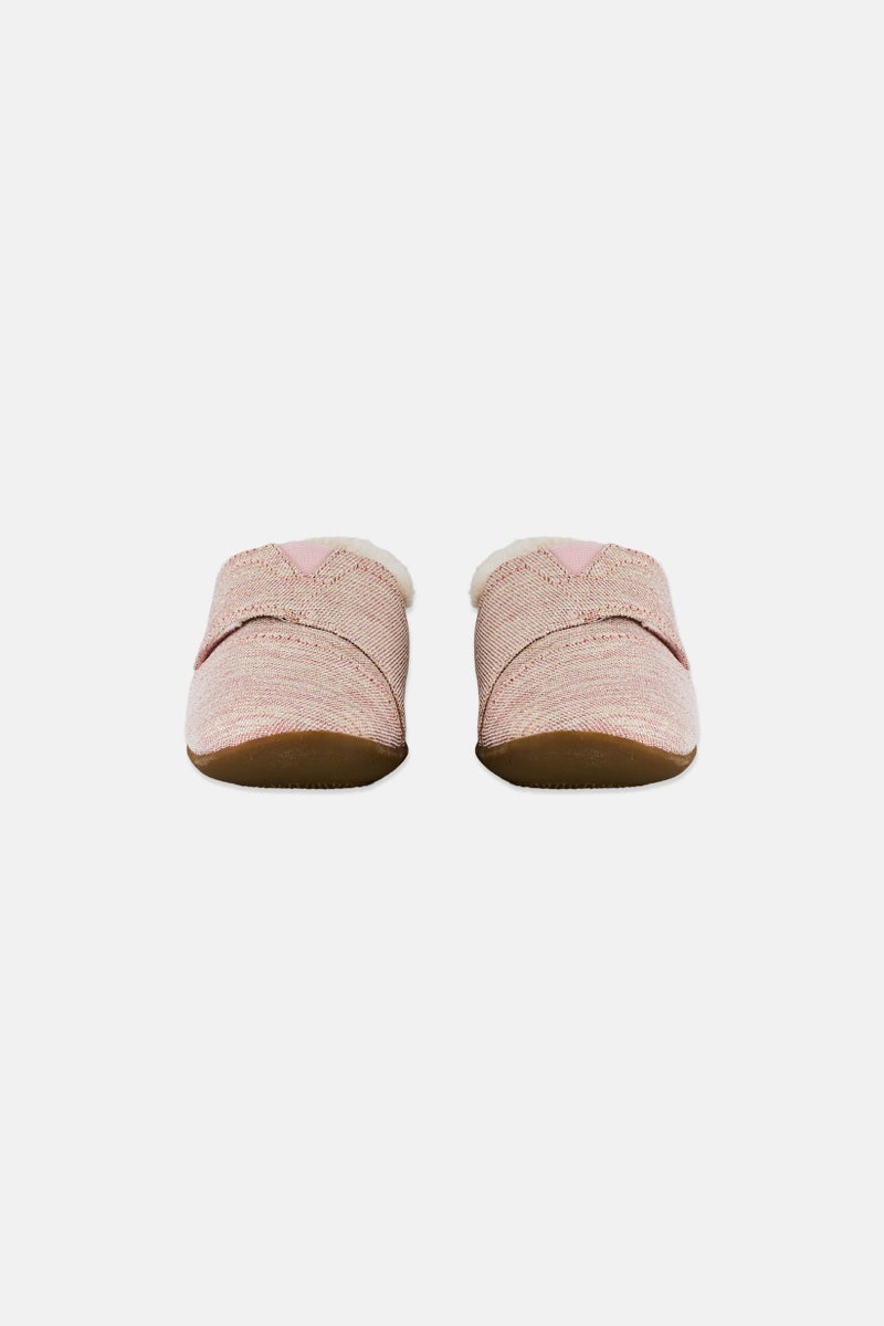 TOMS Toddlers Girl House Cotton Shoes, Twill Glimmer Pink - Image 2
