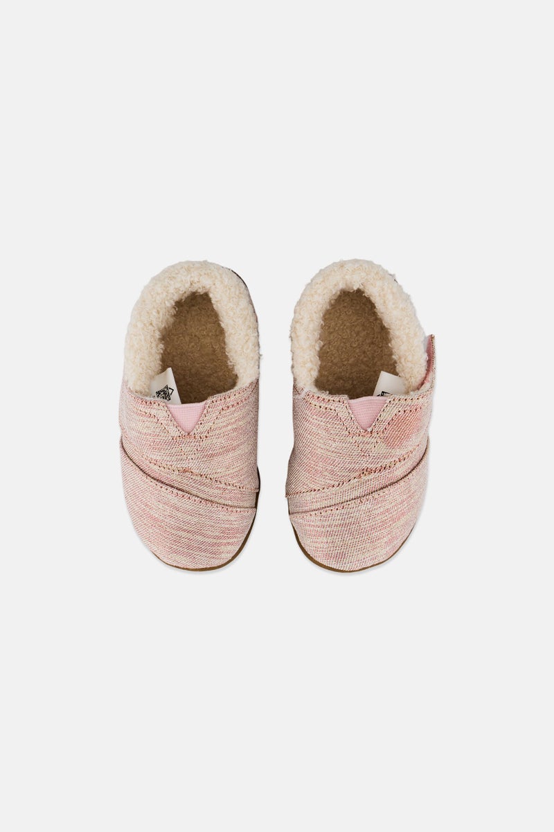 TOMS Toddlers Girl House Cotton Shoes, Twill Glimmer Pink - Image 3