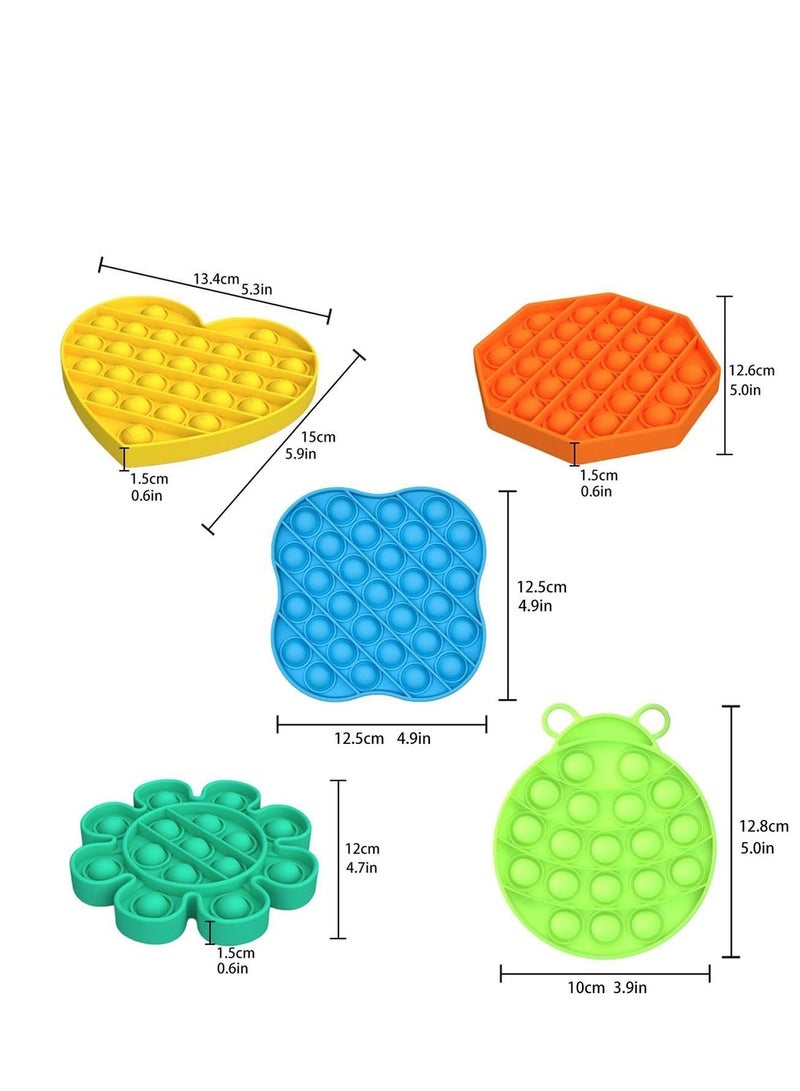 Y&D 5 PCS Push Pop Bubble Sensory Fidget Toy, Autism Special Needs Stress Reliever Silicone Squeeze Toy (Multicolor, 5) - Image 2