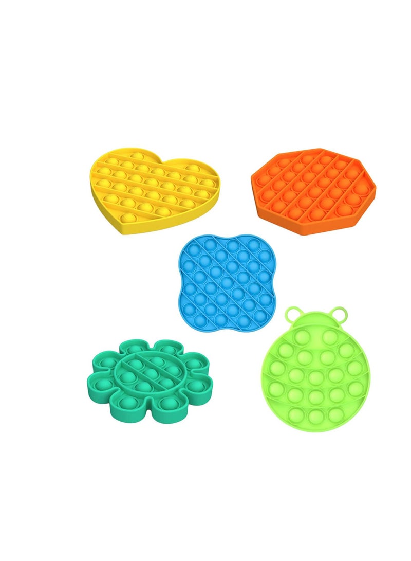 Y&D 5 PCS Push Pop Bubble Sensory Fidget Toy, Autism Special Needs Stress Reliever Silicone Squeeze Toy (Multicolor, 5) - Image 1