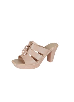 Michelle Morgan Michelle Morgan Ladies Cone Heel Square Toe Sandals 214RJ519 Pink  - Image 3