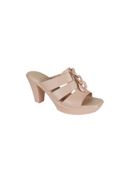Michelle Morgan Michelle Morgan Ladies Cone Heel Square Toe Sandals 214RJ519 Pink  - Image 1