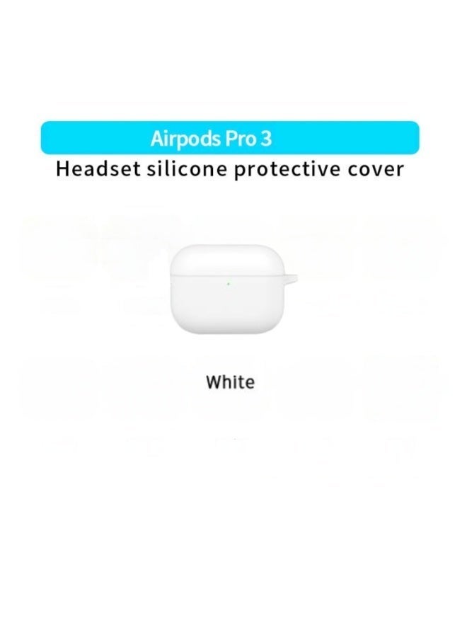 AirPods Pro 3 silicone protective case cover, Front LED Visible (White) - Image 3