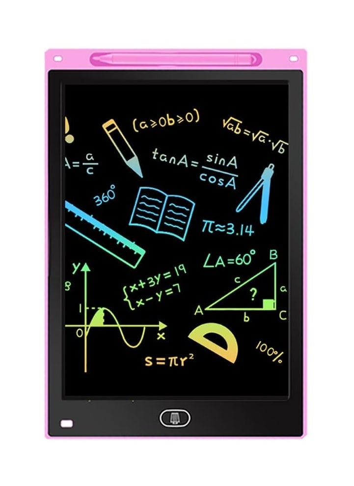 12 Inch Multi-Colour LCD Writing, Drawing Pad, Doodle Scribble Board - Re usable Eraseable - FOR 2 3 4 5 6 + ALL AGES - Gift, Educational Toy, Travel Games, Toddlers BOYS GIRLS Eraseable (PINK)  - Image 2