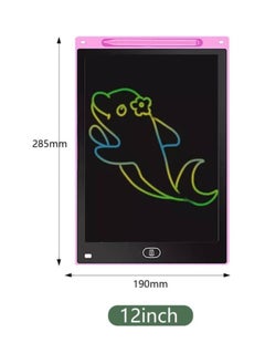 Generic 12 Inch Multi-Colour LCD Writing, Drawing Pad, Doodle Scribble Board - Re usable Eraseable - FOR 2 3 4 5 6 + ALL AGES - Gift, Educational Toy, Travel Games, Toddlers BOYS GIRLS Eraseable (PINK)  - Image 4