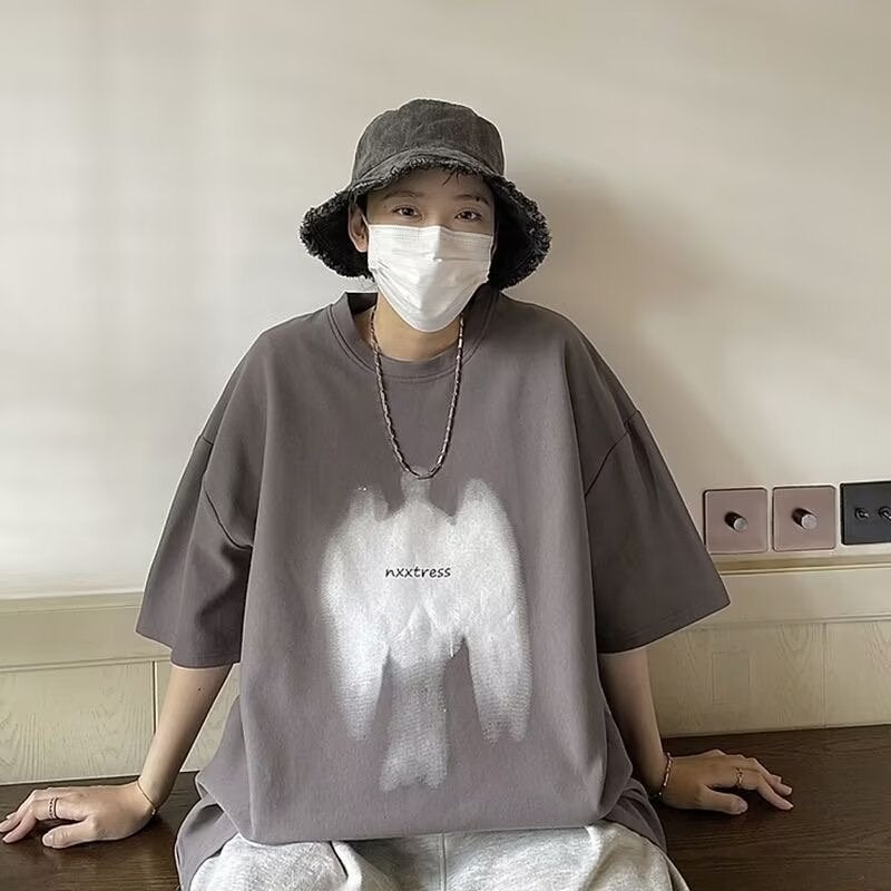 Street Trendy Short-sleeved Internet Popular Men's T-shirt Summer Digital Direct Injection Printed Loose Half-sleeved Couple's T-shirt