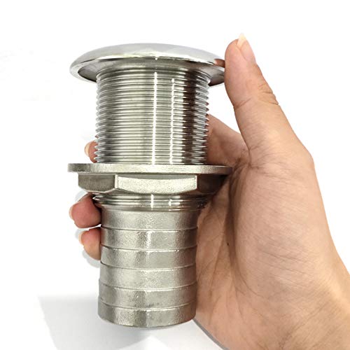 keehui 316 Stainless Steel Standard Length 1-1/2" I.D.Thru-Hull Fitting w/Nut &Gasket for Boats, Yachts, Marine - Image 4