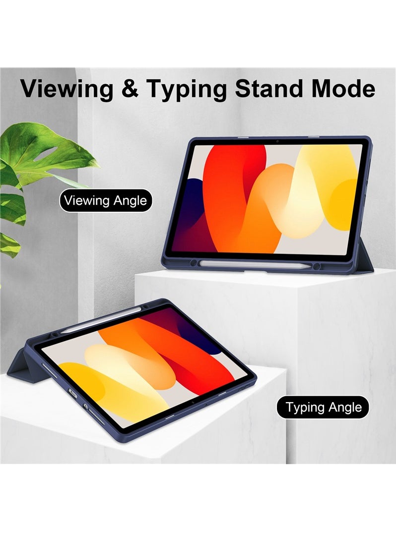 Fankalo - Tablet Case for Xiaomi Redmi Pad SE 11 inch Clear Transparent Hard PC Back Protective Tri-Fold Stand Slim Tablet Cover with Pencil Holder Auto Wake/Sleep - Image 1