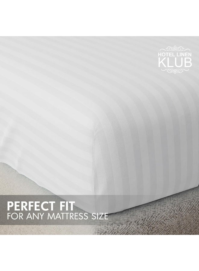 Hotel Linen Klub Hotel Linen Klub Striped Microfiber Fitted Sheet Set  - Image 5
