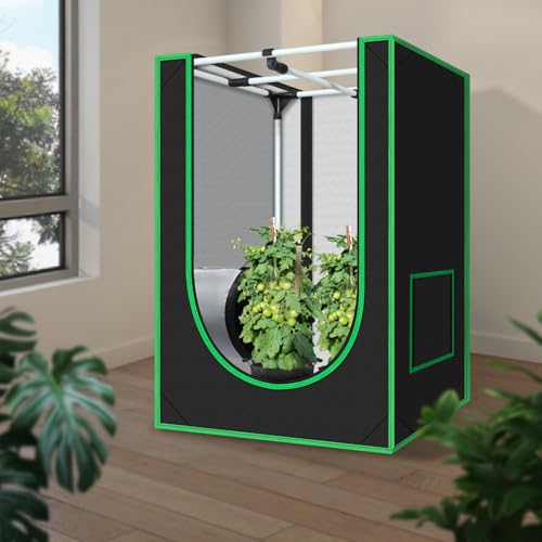 Green Hut 2x2 Grow Tent, 24"x24"x36" 600D Mylar Hydroponic Growing Tents for Plants Inside Reflective Grow Tent Growing Room Hydroponic System - Image 2