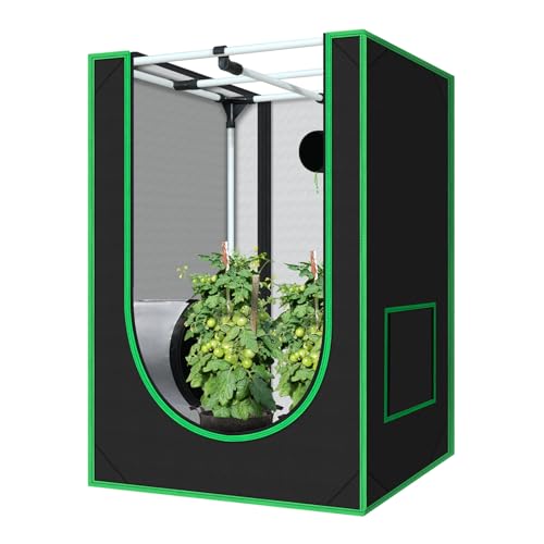 Green Hut 2x2 Grow Tent, 24"x24"x36" 600D Mylar Hydroponic Growing Tents for Plants Inside Reflective Grow Tent Growing Room Hydroponic System - Image 1