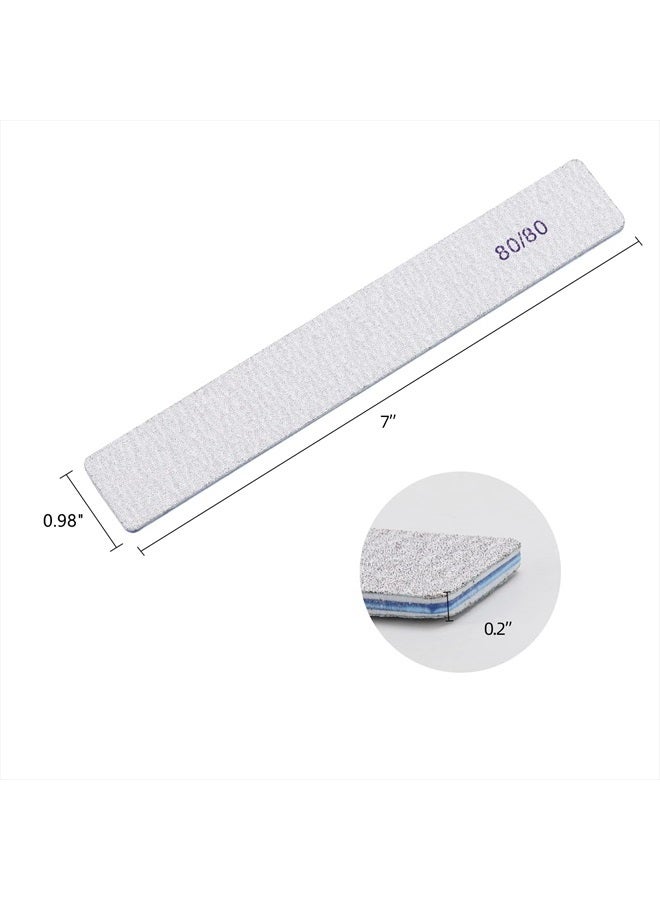 BTYMS 25 Count 80 Grit Rectangle Nail Files for Acrylic Nails, Reusable Buffering Files Double Sided Emery Boards for Nails - Image 4