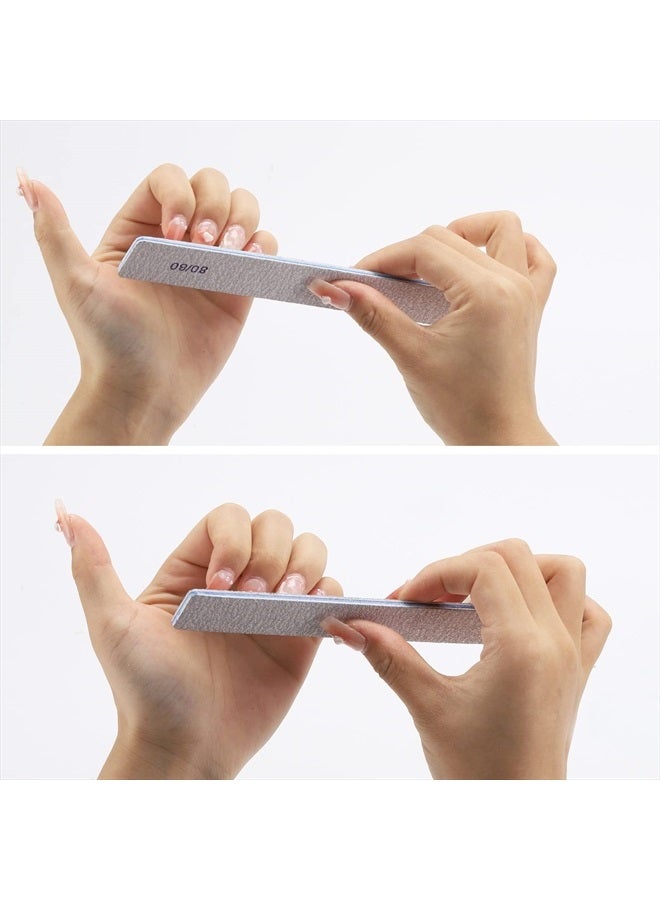 BTYMS 25 Count 80 Grit Rectangle Nail Files for Acrylic Nails, Reusable Buffering Files Double Sided Emery Boards for Nails - Image 5