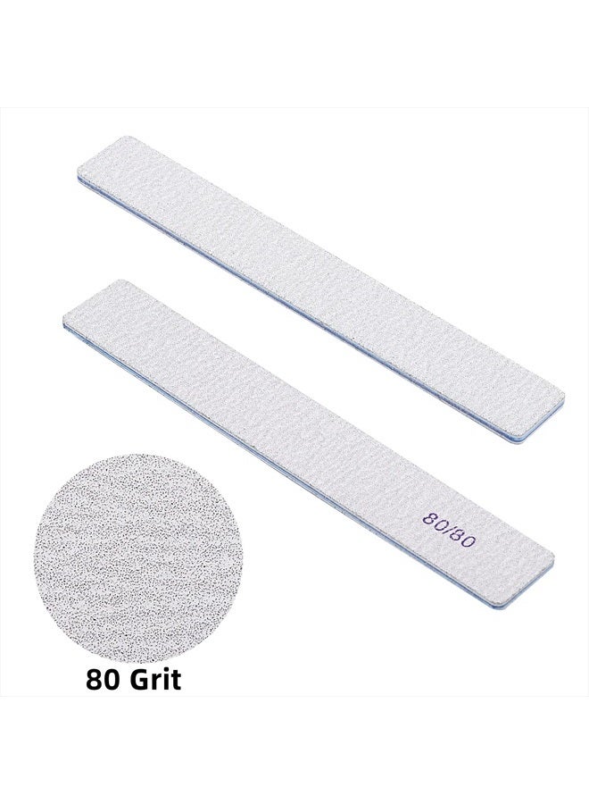 BTYMS 25 Count 80 Grit Rectangle Nail Files for Acrylic Nails, Reusable Buffering Files Double Sided Emery Boards for Nails - Image 2