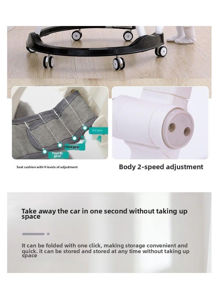 ORiTi Baby Walking Cart With Anti O-Shaped Legs, Multifunctional Anti Fall And Anti Rollover Features, With Walking And Sit On A U-Shaped Handcart - Pink - Image 2