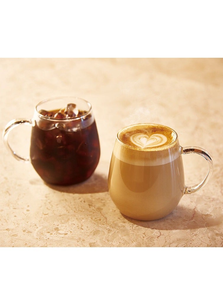 Hario Round Mug Clear Glass with Handle, Microwave safe - 2pcs Set - Image 4