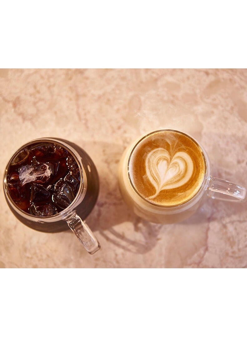 Hario Round Mug Clear Glass with Handle, Microwave safe - 2pcs Set - Image 5