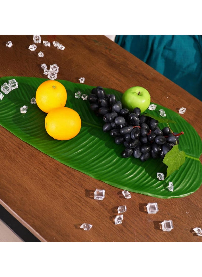 Generic 4pcs Artificial Tropical Banana Leaves Hawaiian Luau Party Jungle Beach Theme Decorations for Table Centerpieces Home Wedding Birthday Decor Faux Palm Leaf Garland Backdrop Props 28cm x 57cm  - Image 4